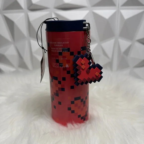 🎀Starbucks Pixelated Pink Tumbler with Dark Blue Lid - Picture 2 of 8